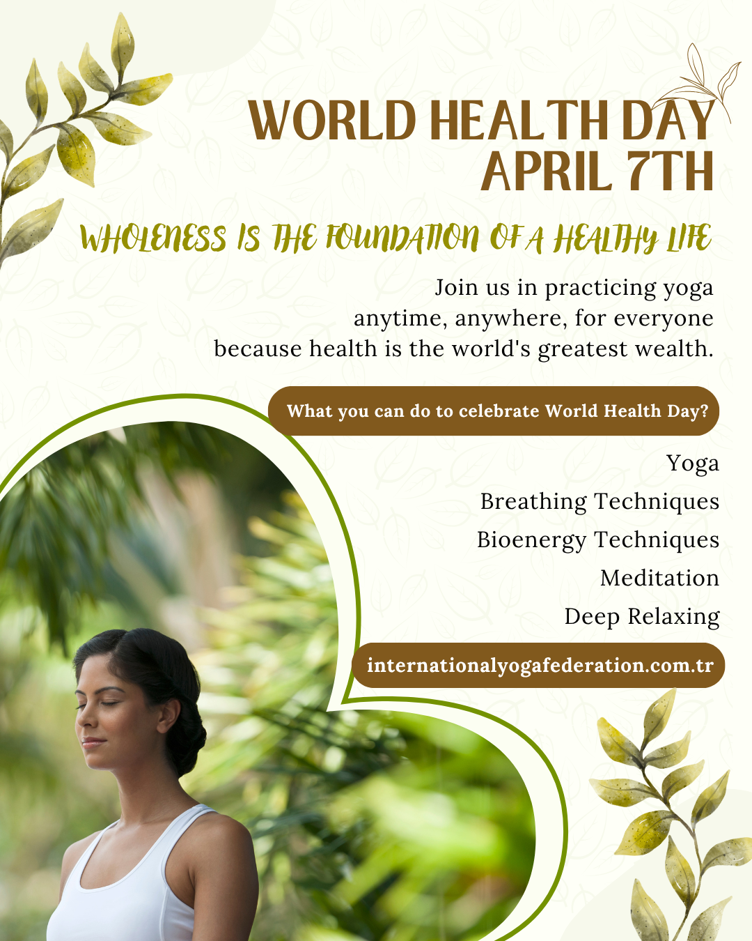 WORLD HEALTH DAY  GLOBAL YOGA CALL